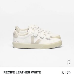 Veja White and Beige Velcro Sneakers
